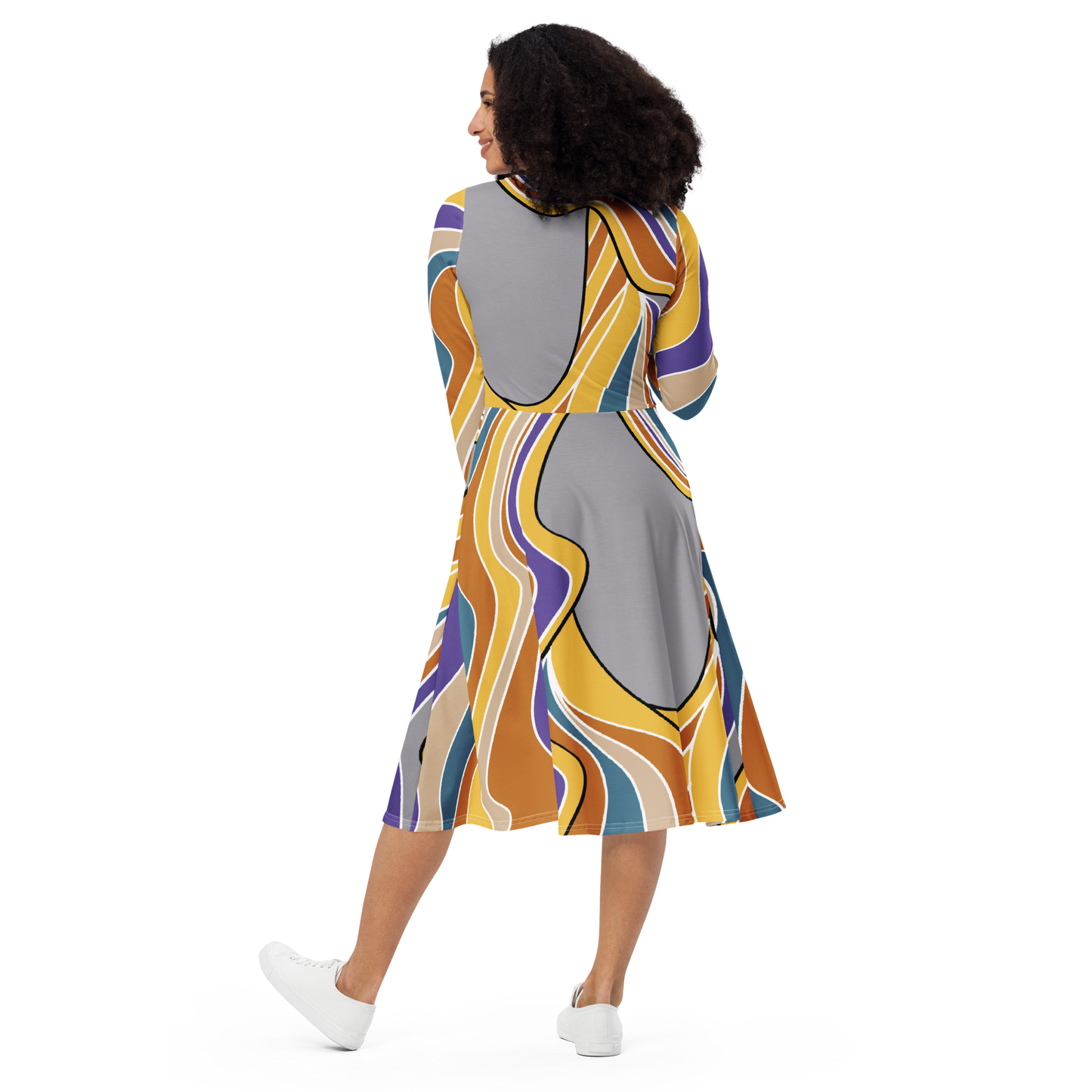 Ilmatar from Kalevala | long sleeve midi dress