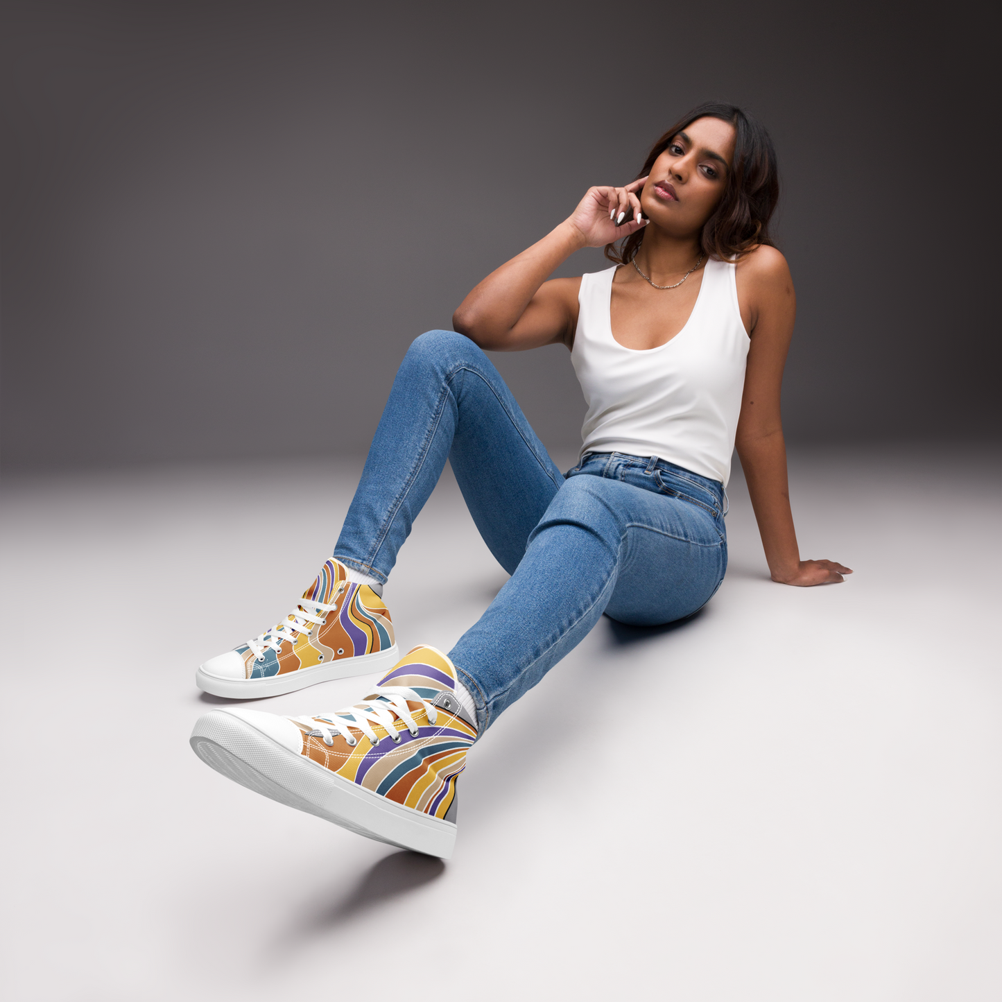 Ilmatar from Kalevala | Women’s high top canvas shoes