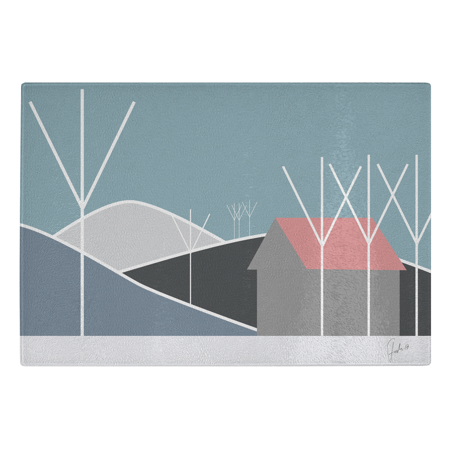 Waiting for Spring | Glass Cutting Board