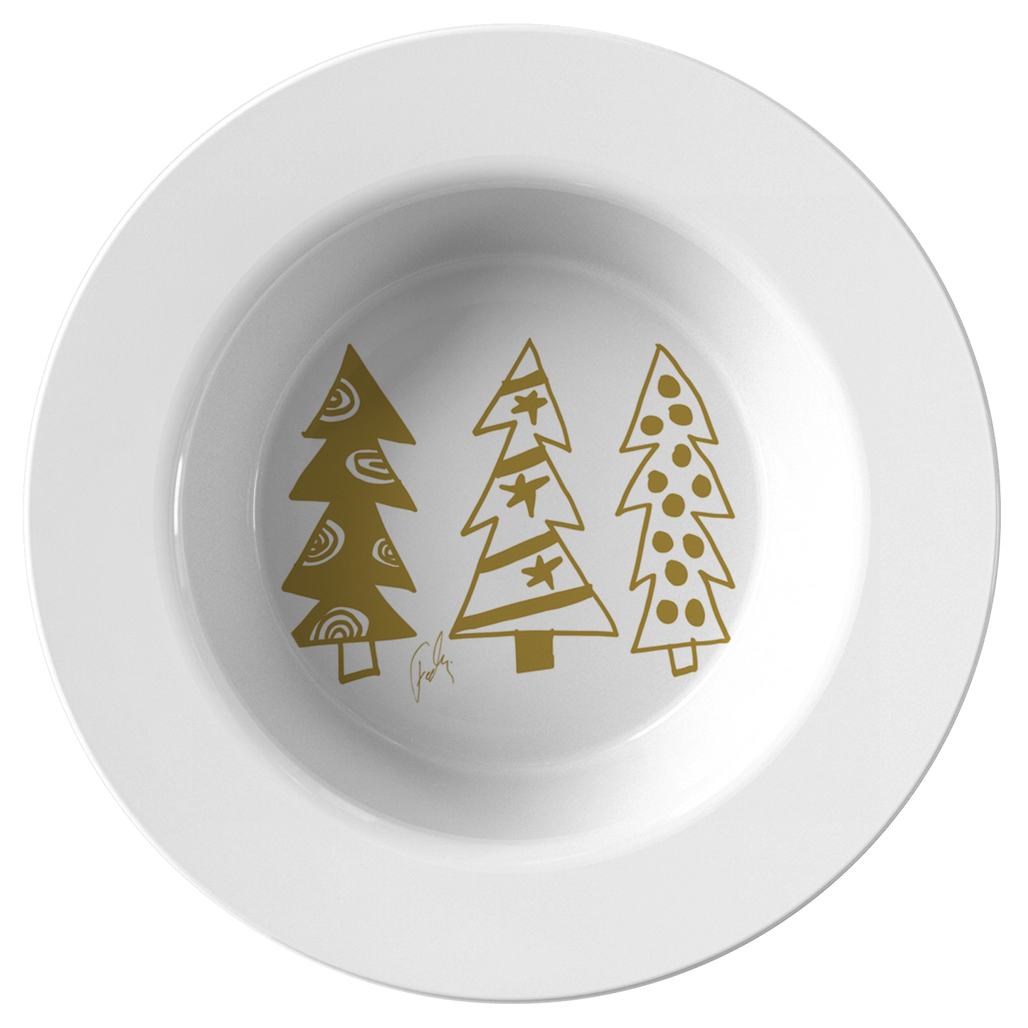 Golden Christmas Trees | Bowl