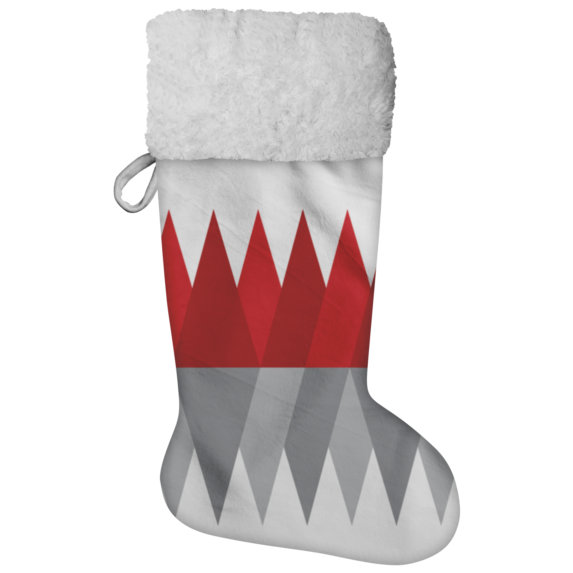 Red Gray Christmas | Christmas Stocking