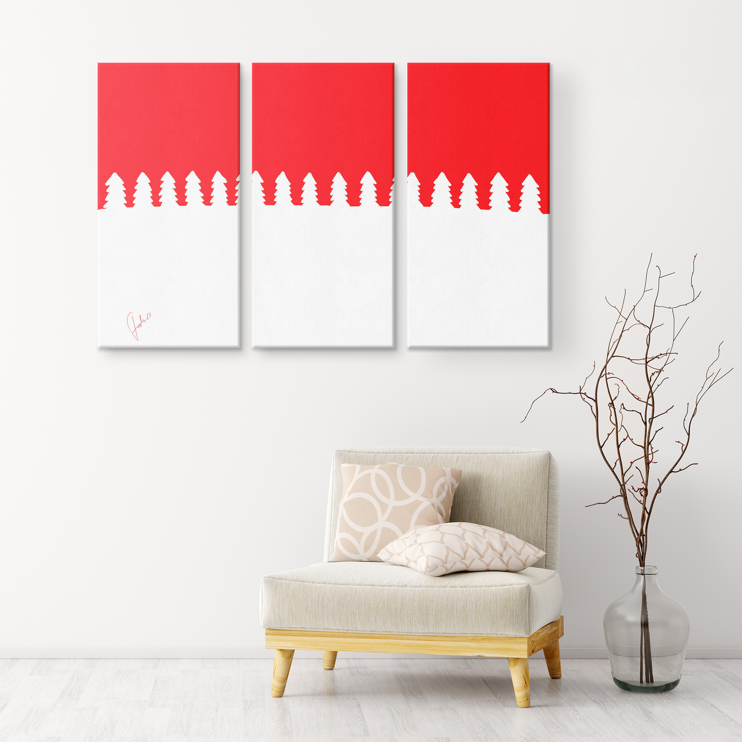 White Trees | 3 Piece Canvas