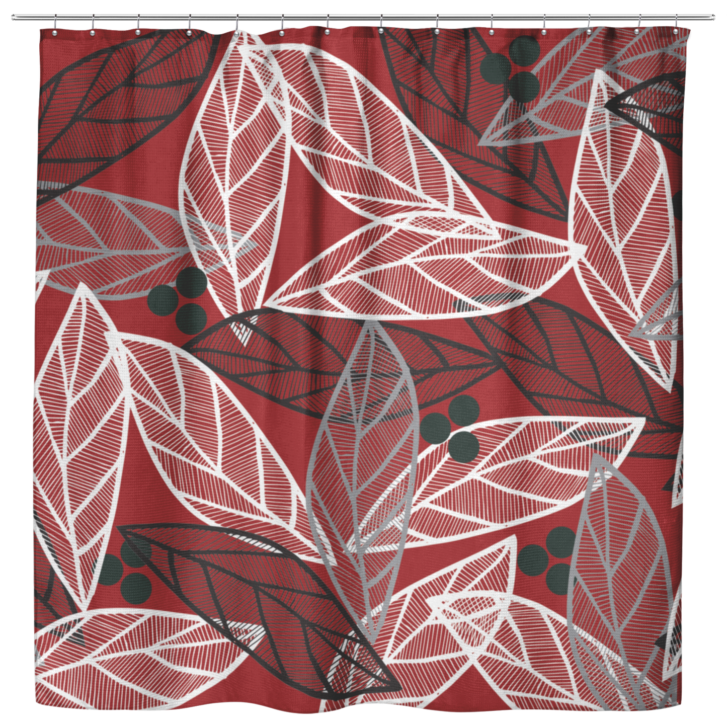Christmas Leaves | Cloth Shower Curtain