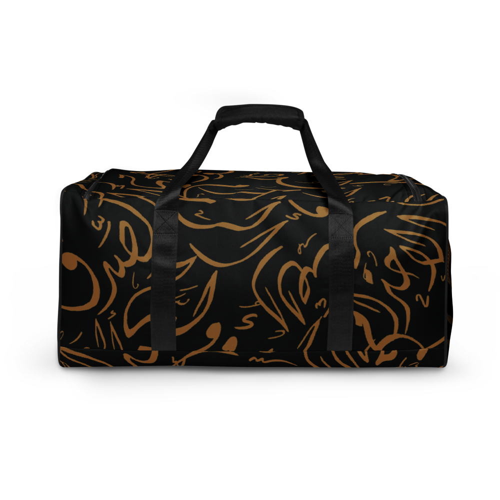Arabic Calligraphy Golden and Black Text | Duffle Bag