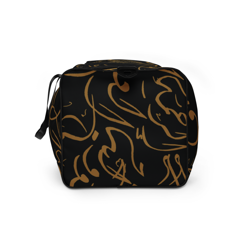 Arabic Calligraphy Golden and Black Text | Duffle Bag