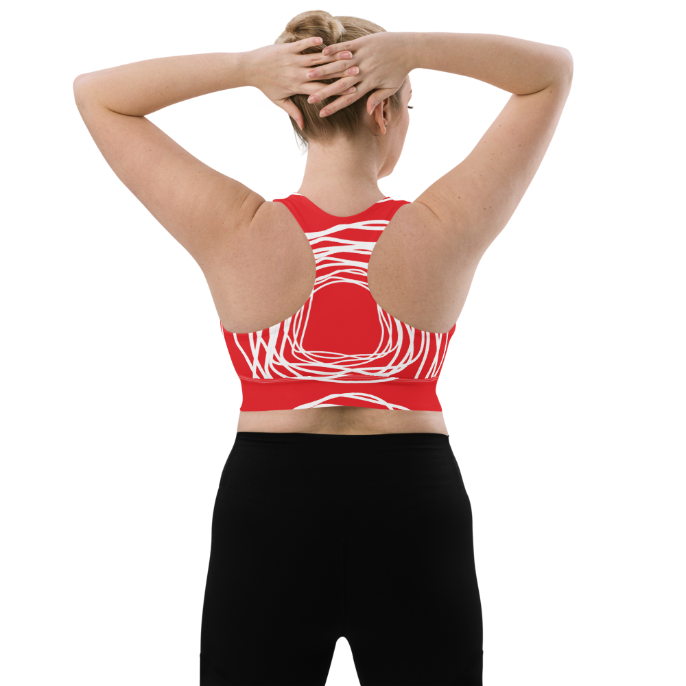 Red Flowers | Longline Sports Bra
