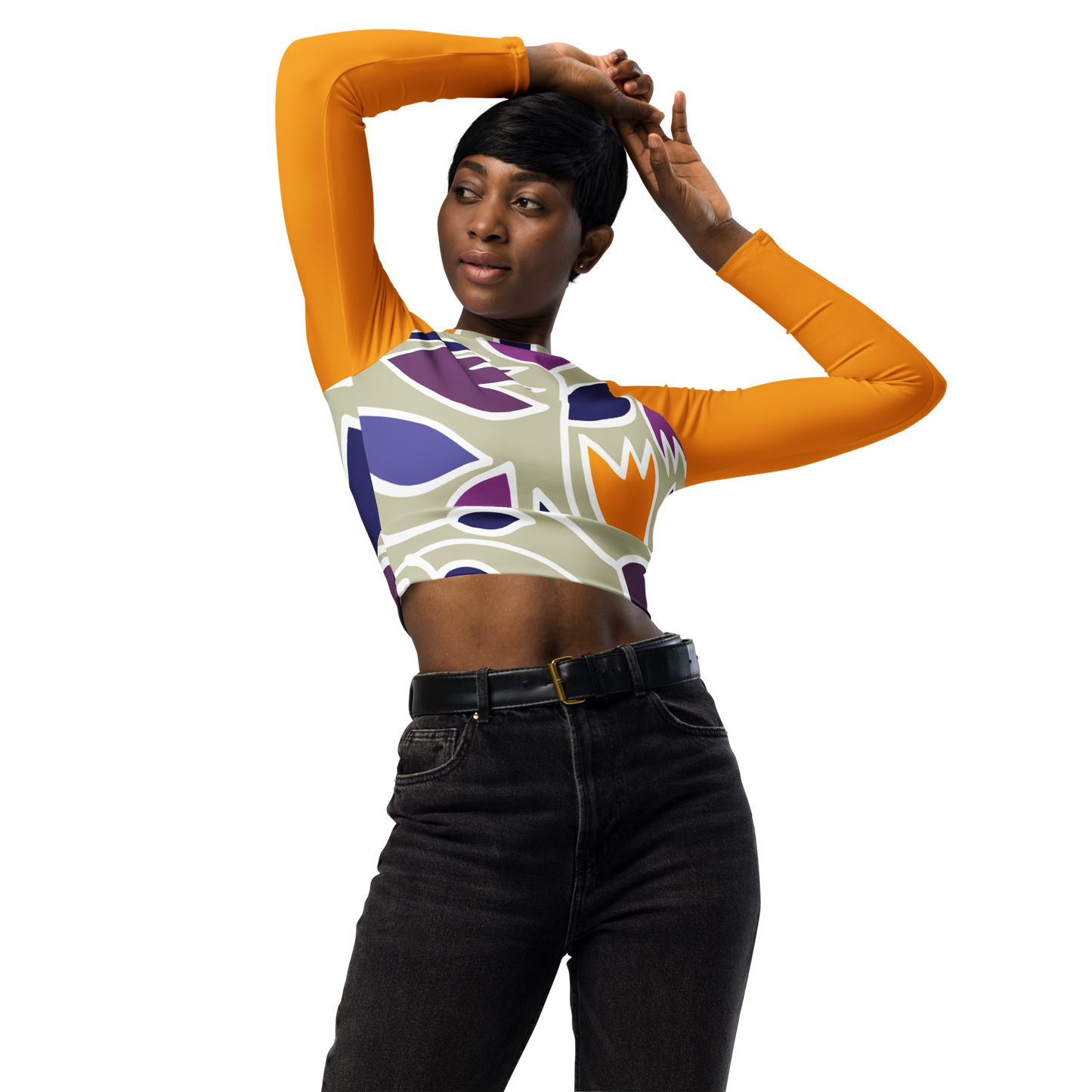 Flower Magic | Recycled long-sleeve crop top