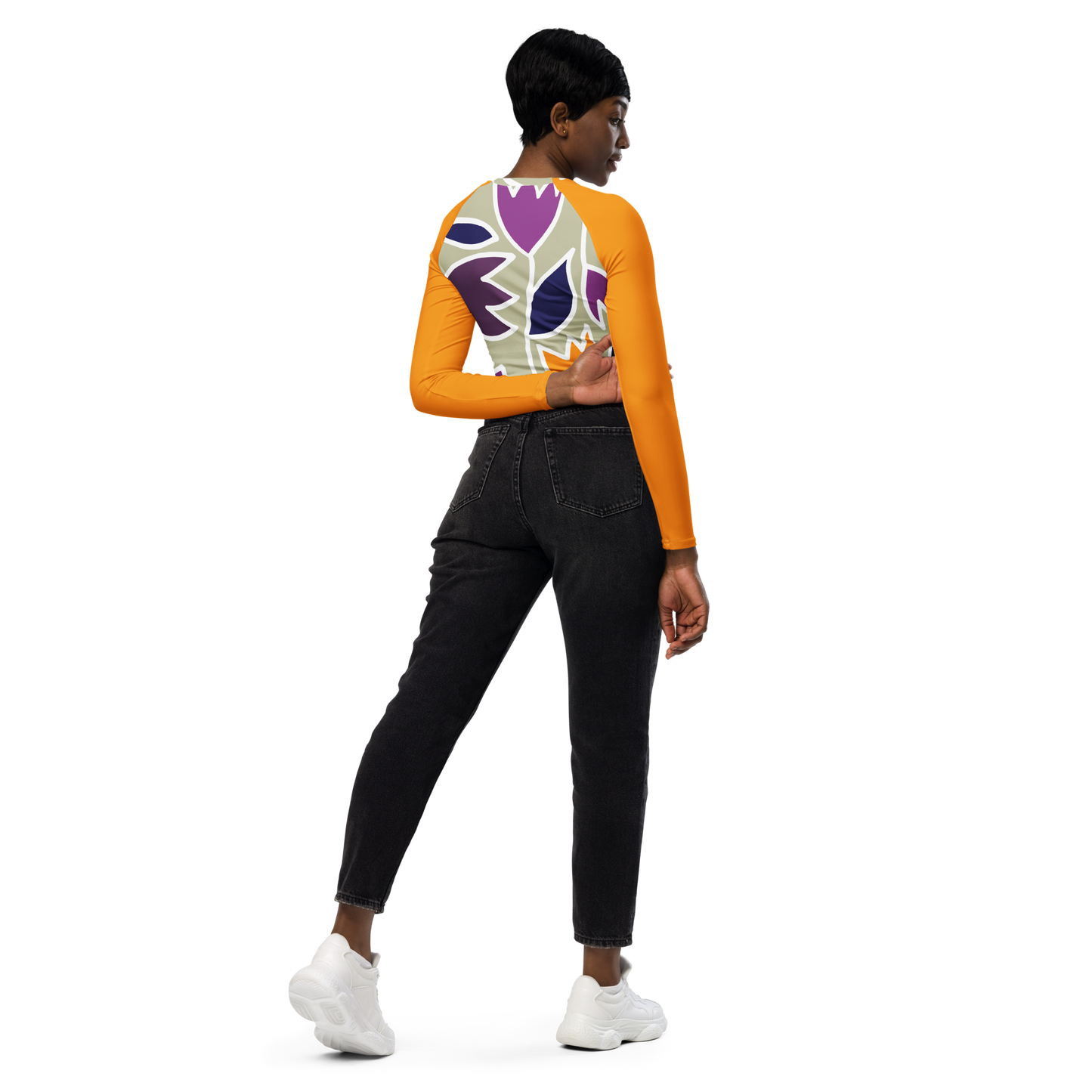 Flower Magic | Recycled long-sleeve crop top