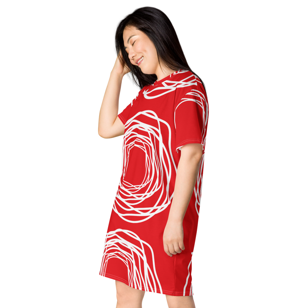 Red Flowers | T-Shirt Dress