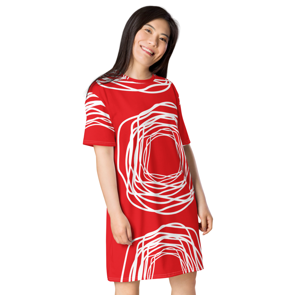 Red Flowers | T-Shirt Dress