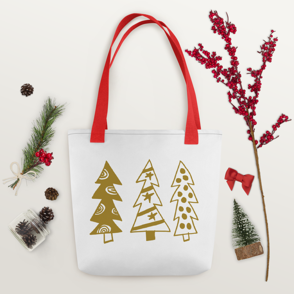 Golden Christmas Trees | Tote Bag