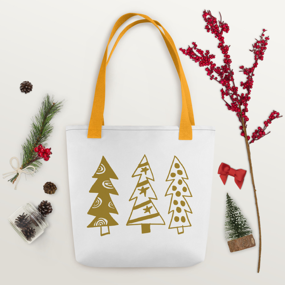Golden Christmas Trees | Tote Bag