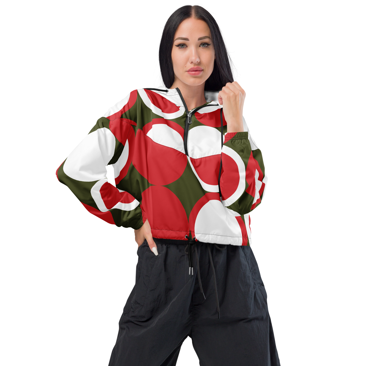 Christmas Balls | Women's Cropped Windbreaker
