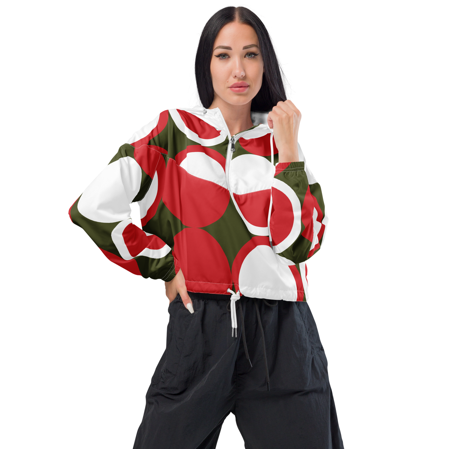 Christmas Balls | Women's Cropped Windbreaker