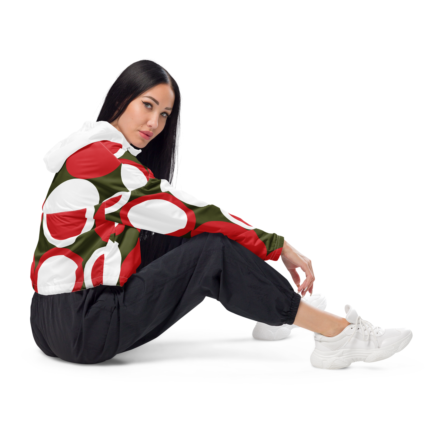 Christmas Balls | Women's Cropped Windbreaker