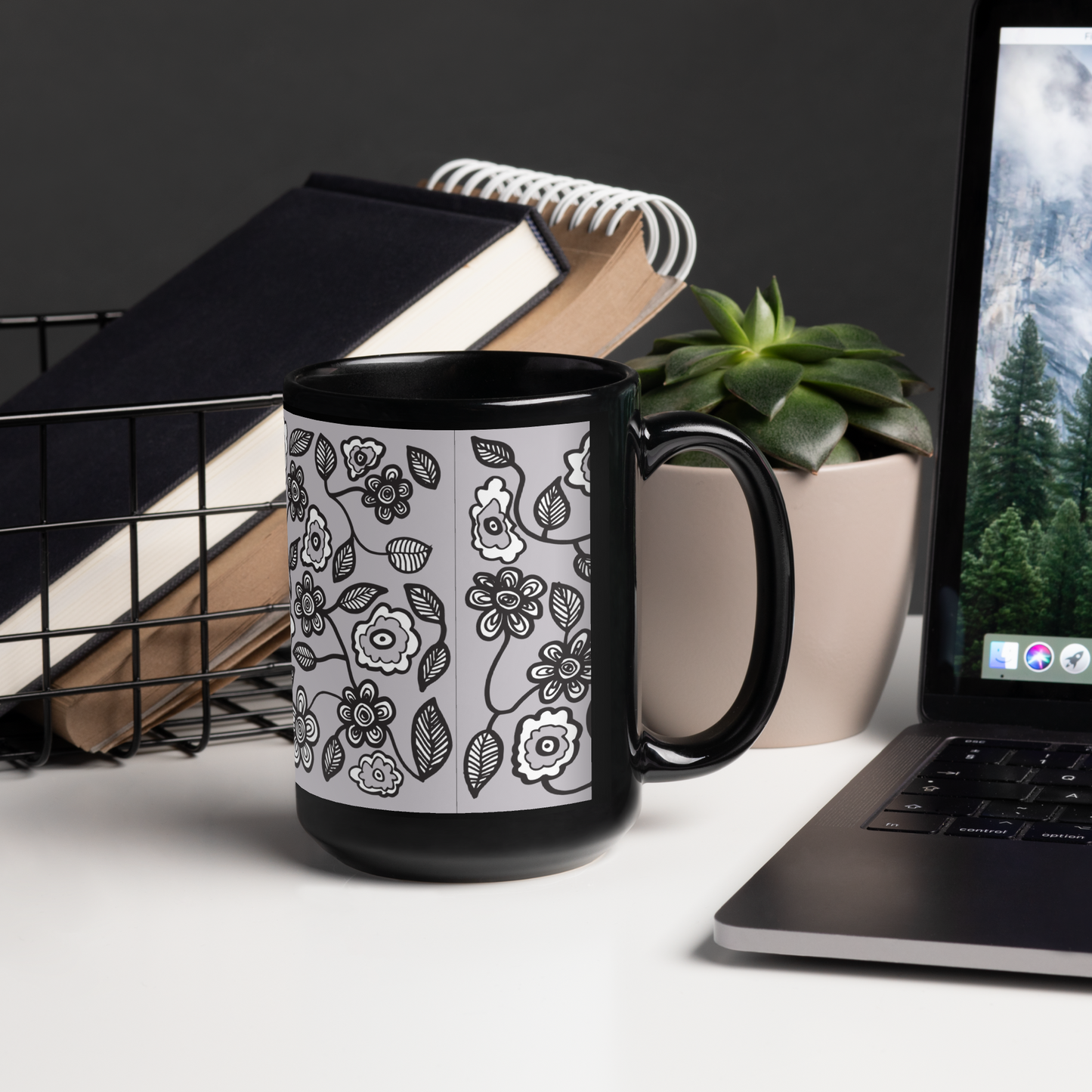 Spring Magic | Black Glossy Mug
