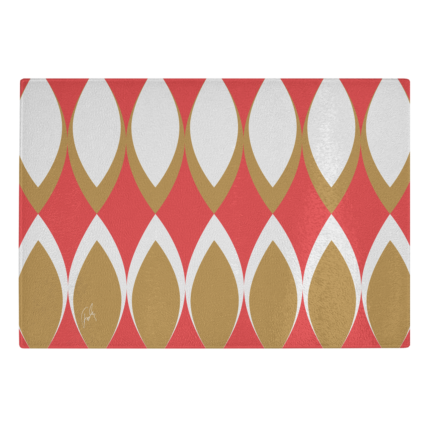 Golden Eye Christmas | Glass Cutting Board
