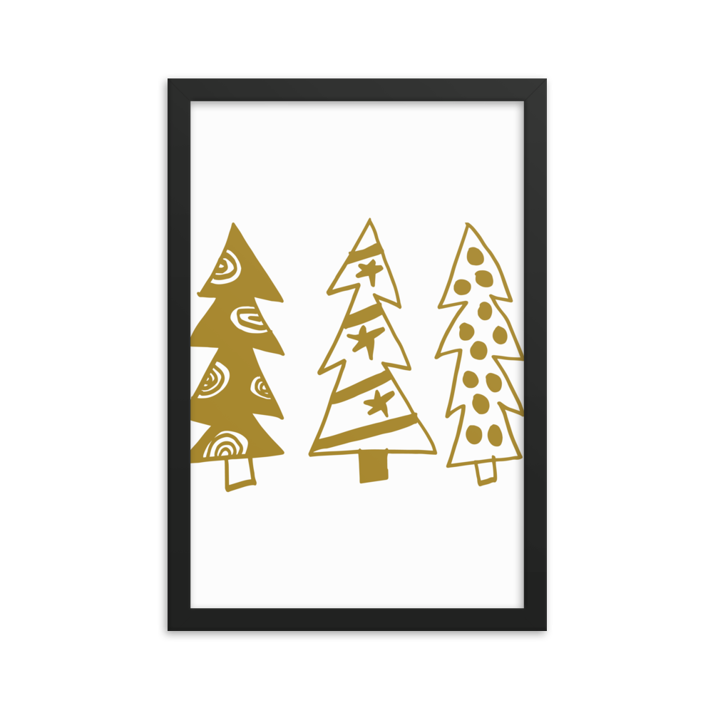 Golden Christmas Trees | Framed Poster