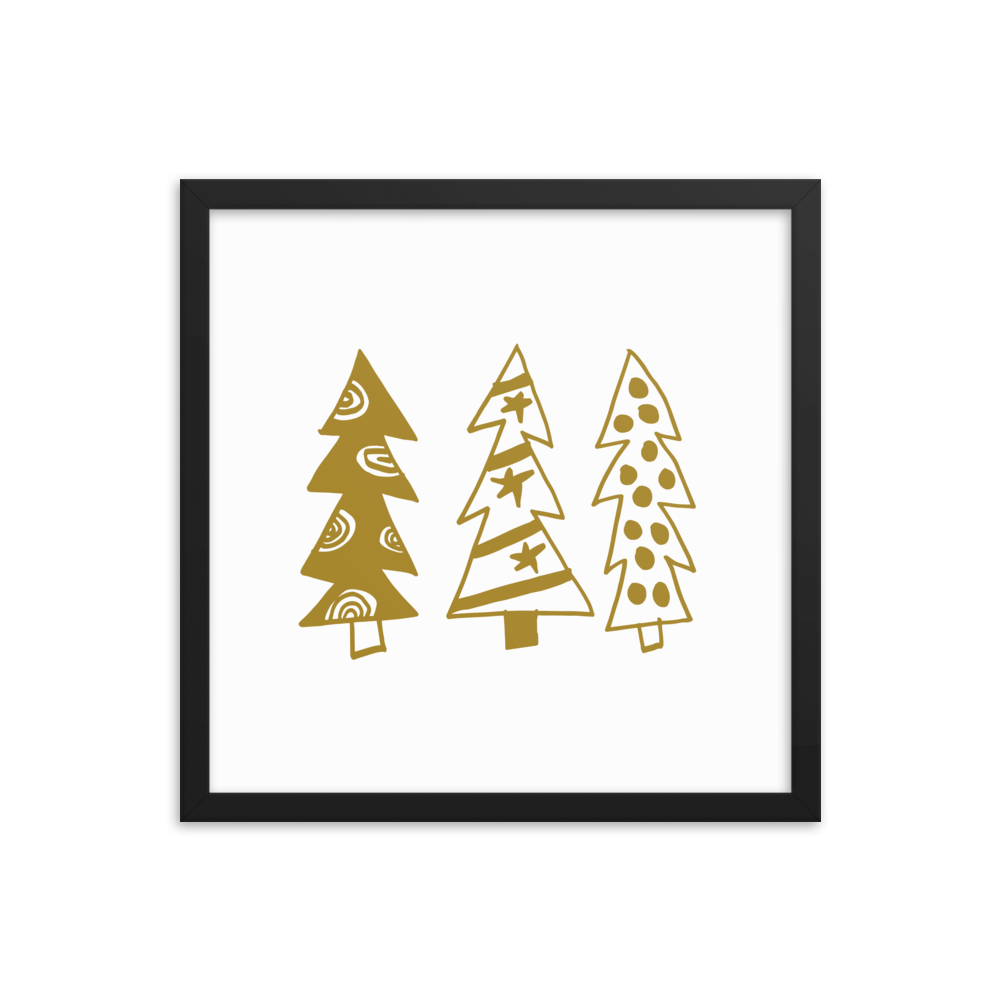 Golden Christmas Trees | Framed Poster