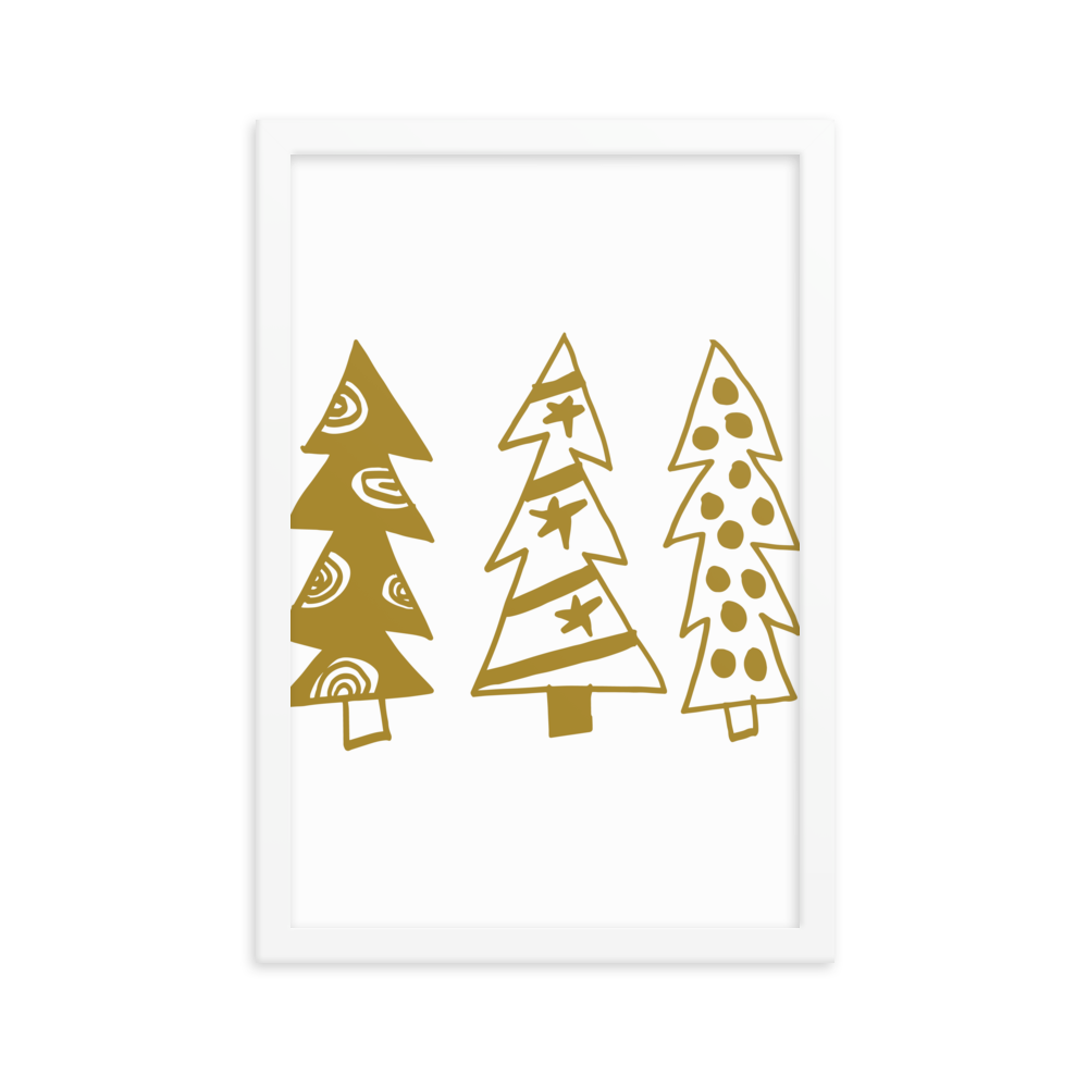 Golden Christmas Trees | Framed Poster