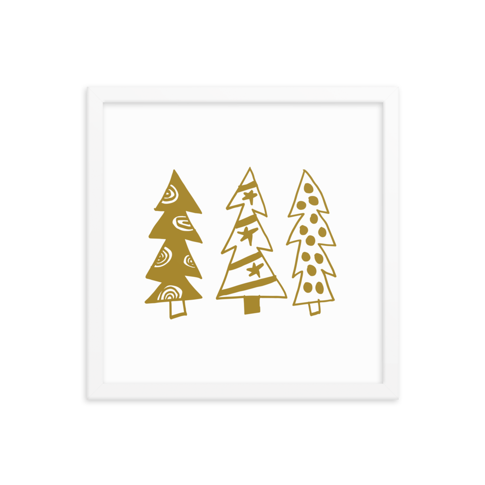 Golden Christmas Trees | Framed Poster