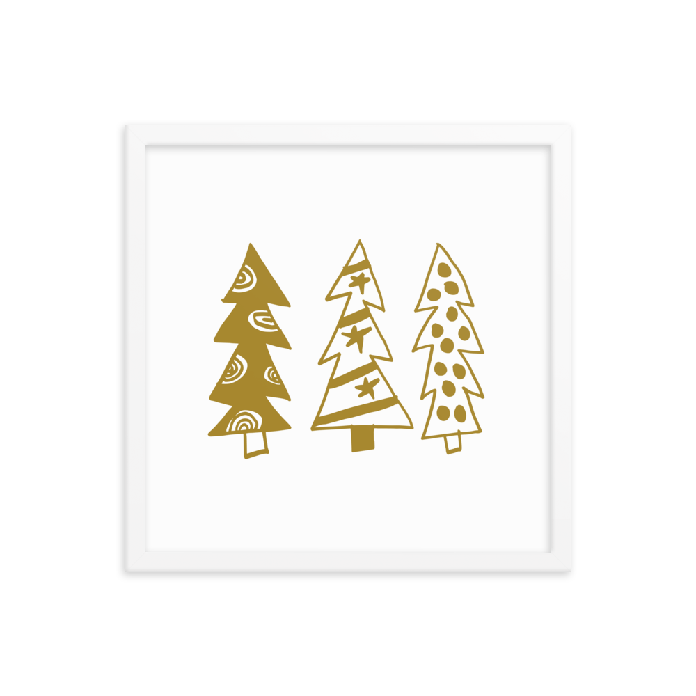 Golden Christmas Trees | Framed Poster