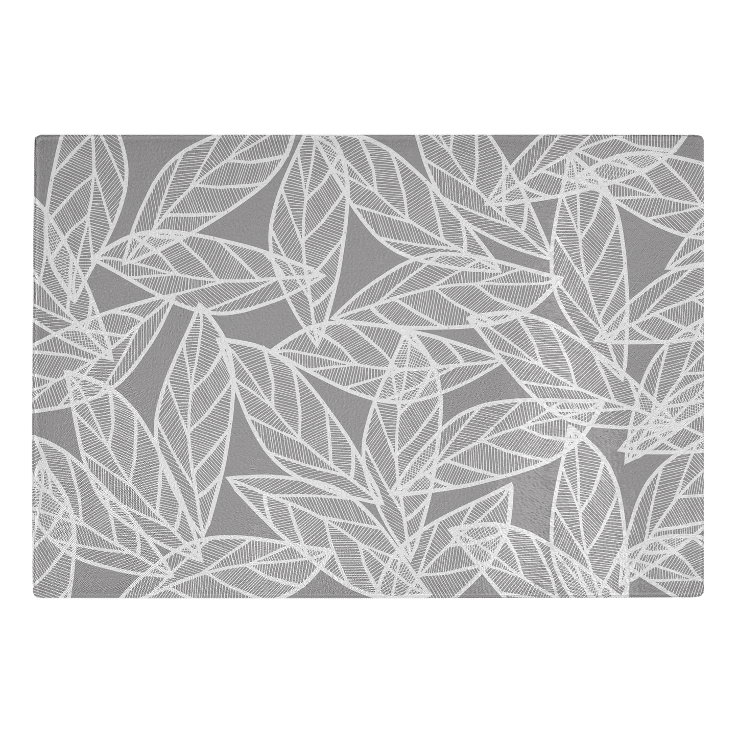 Messy White Leaves | Glass Cutting Board