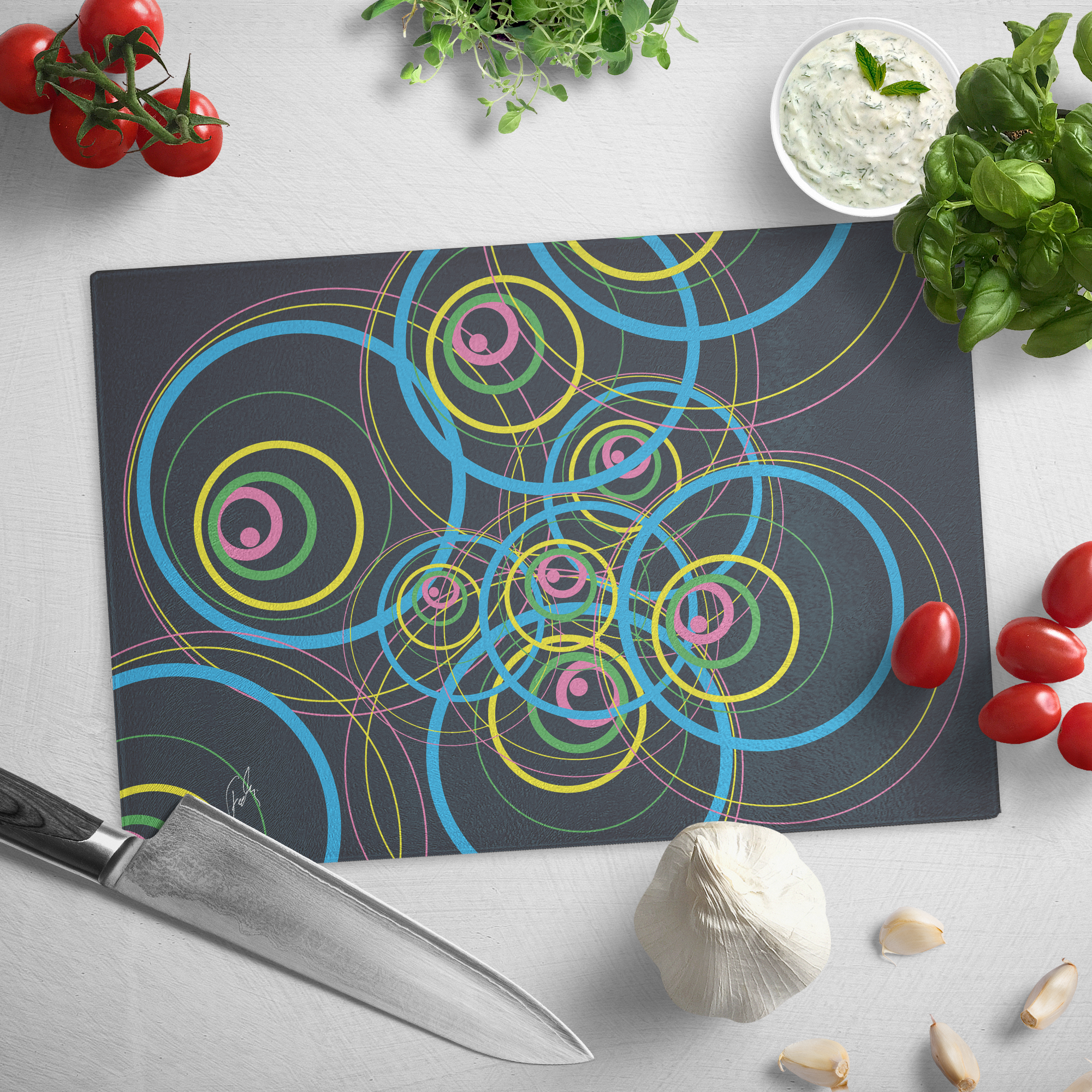 New Year | Glass Cutting Board