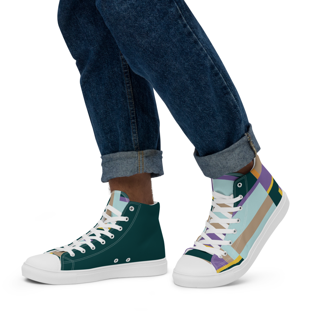 Fresh Stripe | Men's High Top Canvas Shoes