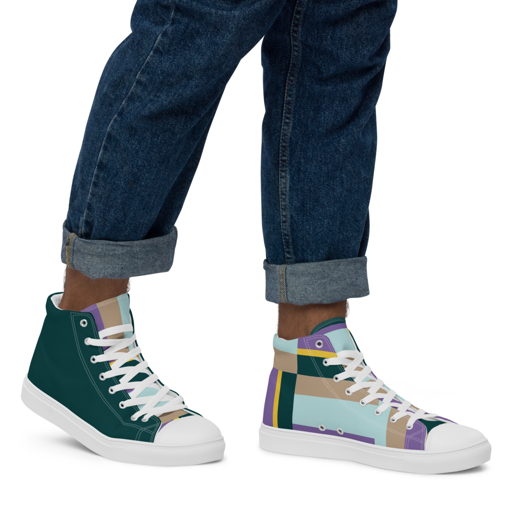 Fresh Stripe | Men's High Top Canvas Shoes
