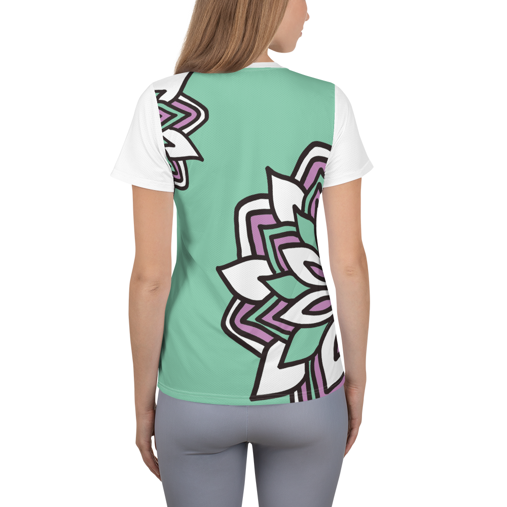 Smiling Flowers | Women's Athletic T-Shirt
