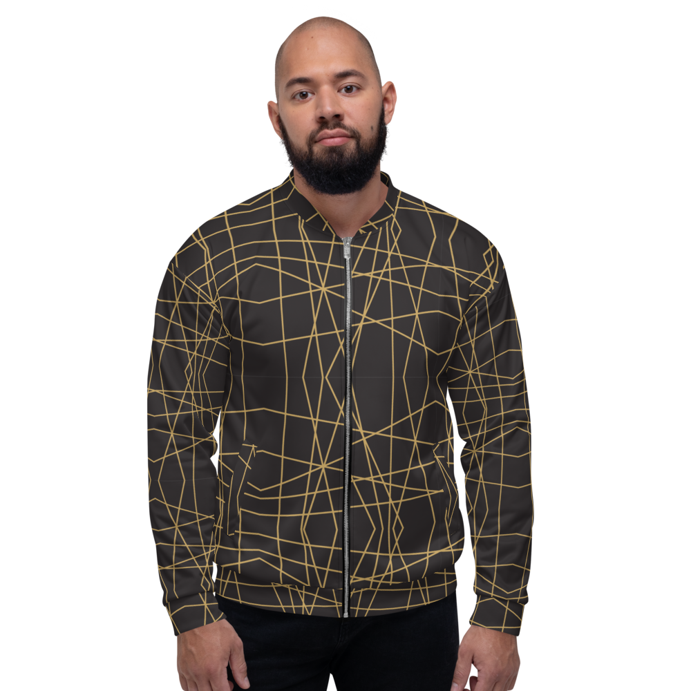 Golden Ornament Lines | Bomber Jacket
