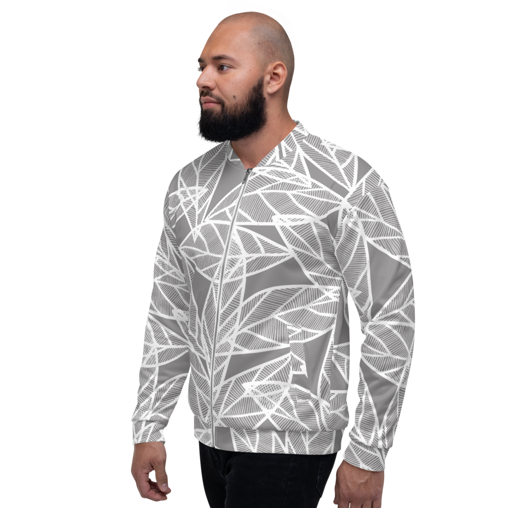 Messy White Leaves | Bomber Jacket
