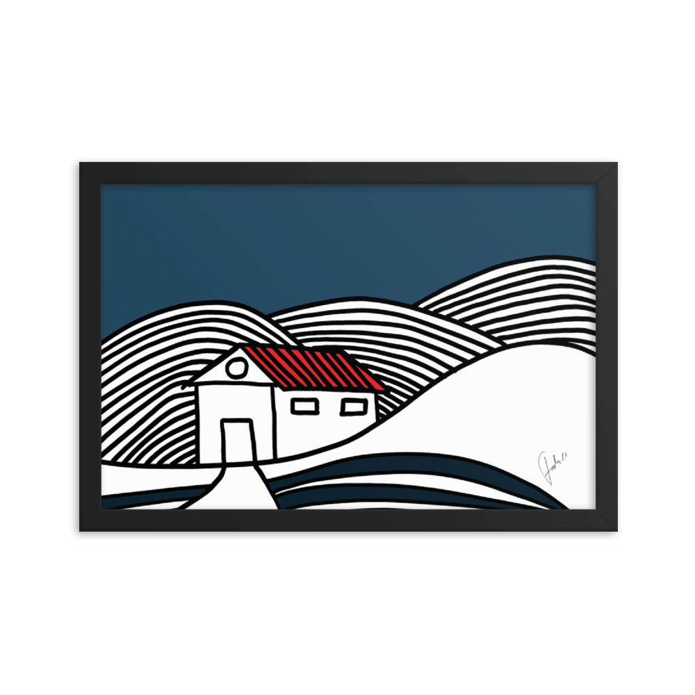 House in Snow | Framed Poster
