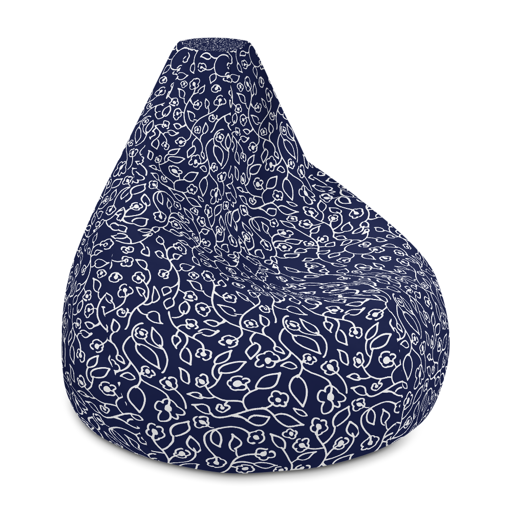 White Small Flowers | Bean Bag Chair