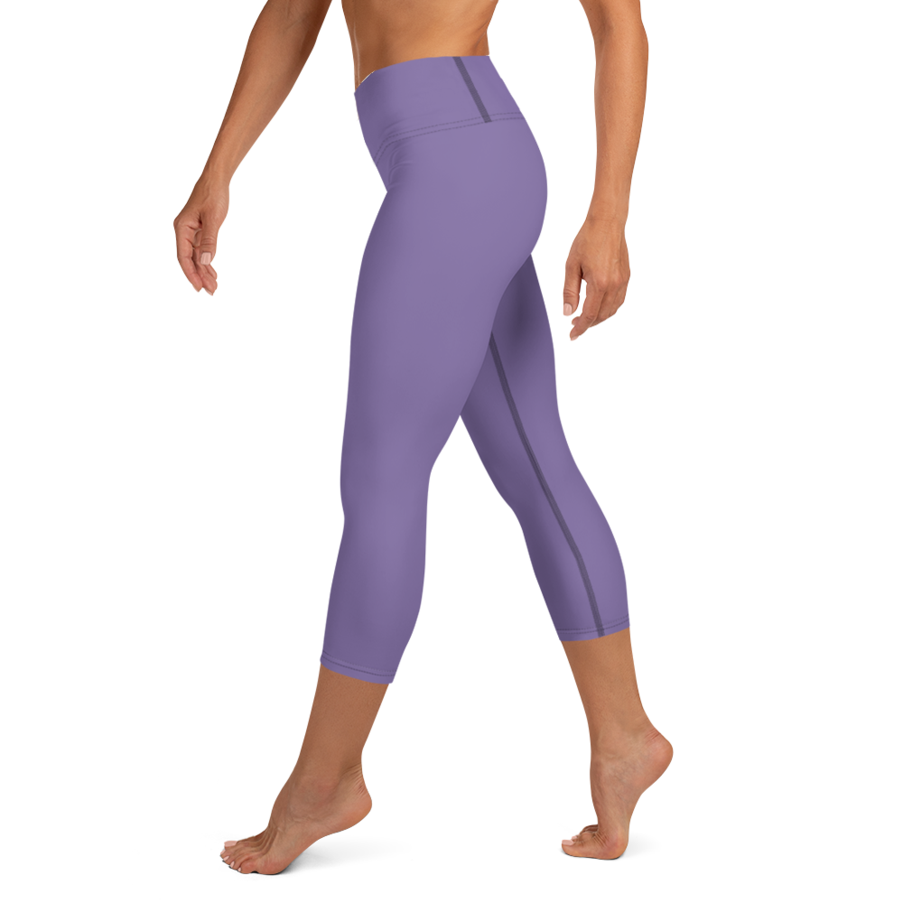 Purple Small Flowers | Yoga Capri Leggings