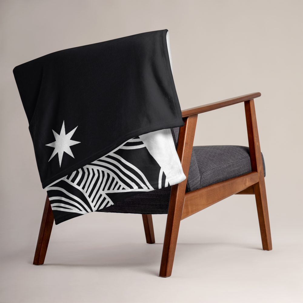Stars and Trees Black | Throw Blanket