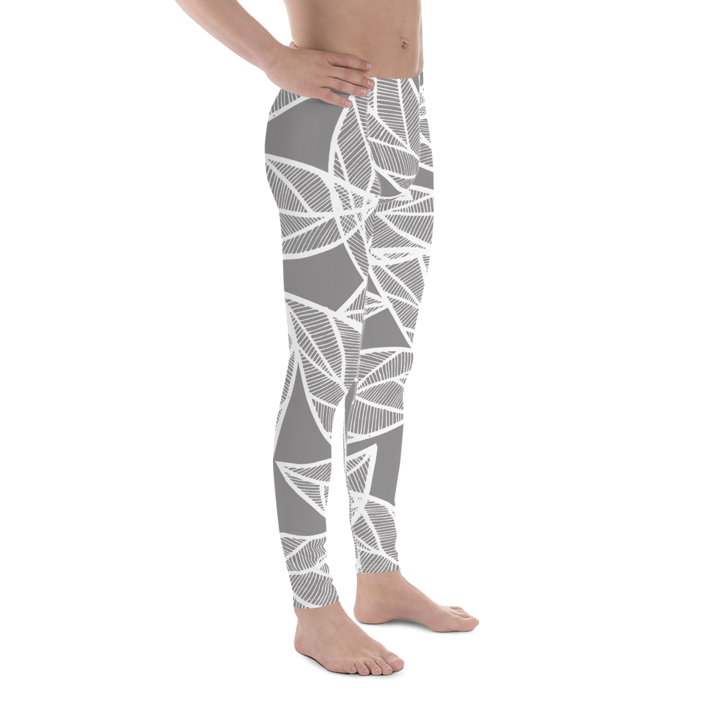 Messy White Leaves | Men's Leggings