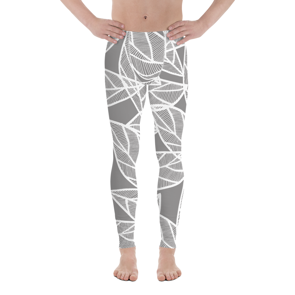 Messy White Leaves | Men's Leggings