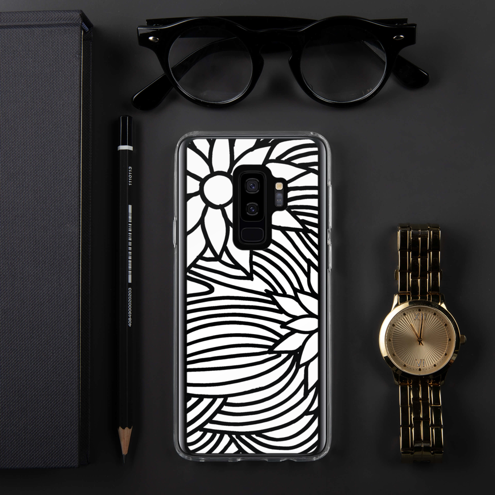 Black And White Flower Ornament | Samsung Case