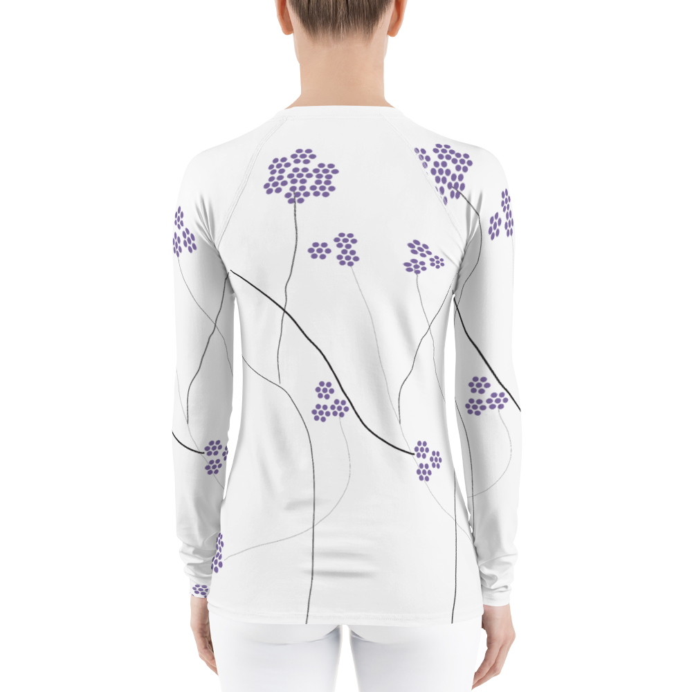 Purple Small Flowers | Women's Rash Guard