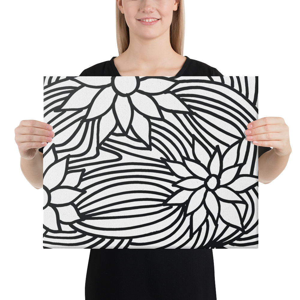 Black And White Flower Ornament | Canvas