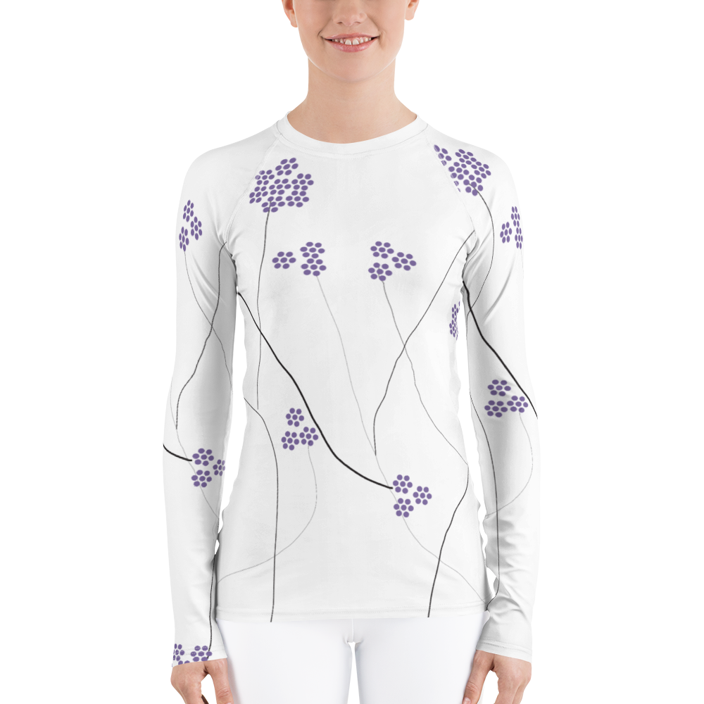 Purple Small Flowers | Women's Rash Guard