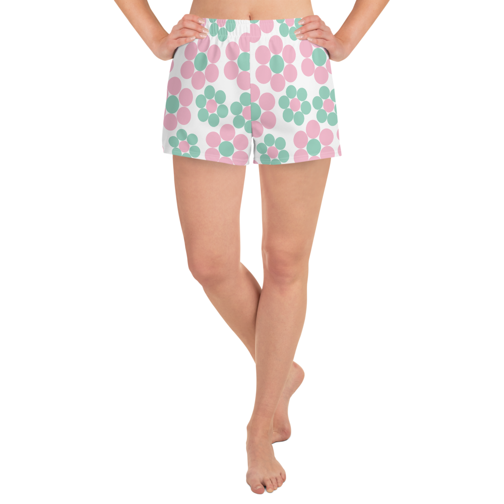 Happy Pastel Flowers | Women's Athletic Short Shorts