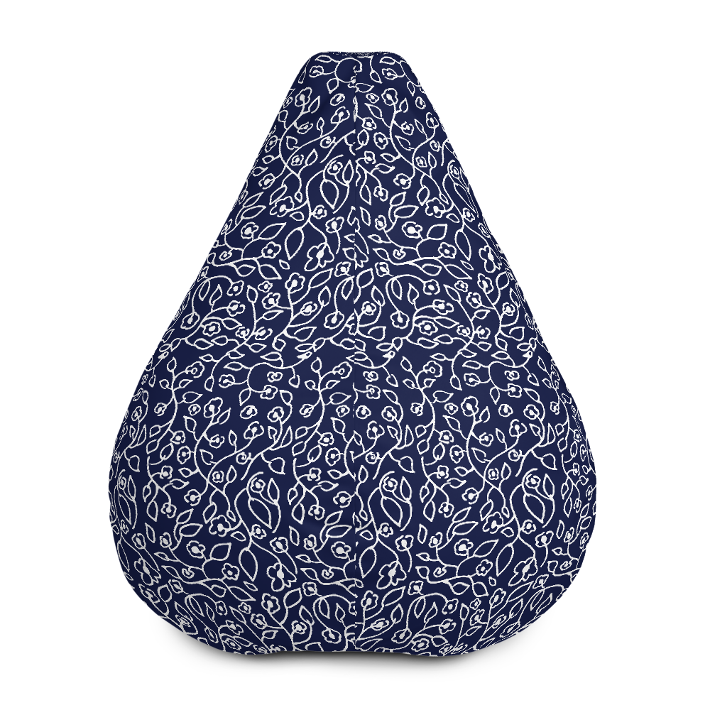 White Small Flowers | Bean Bag Chair
