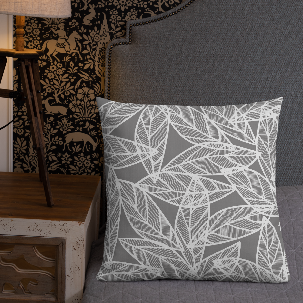 Messy White Leaves | Pillow