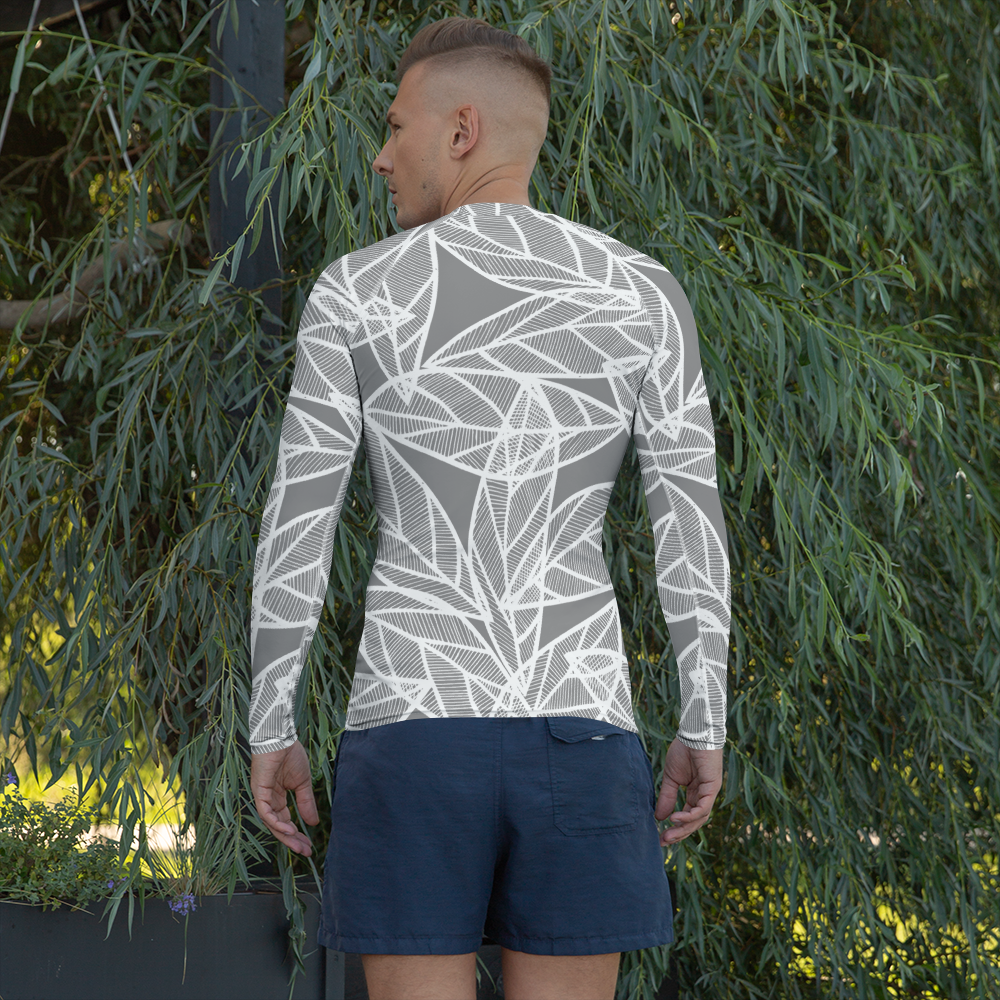 Messy White Leaves | Men's Rash Guard