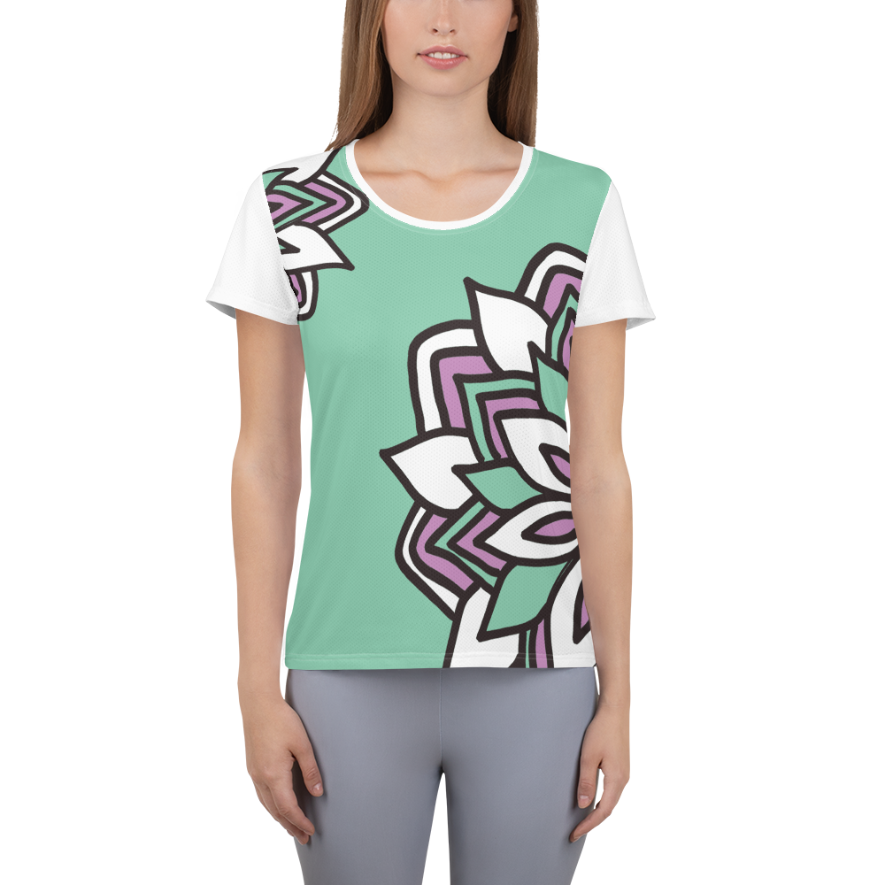 Smiling Flowers | Women's Athletic T-Shirt
