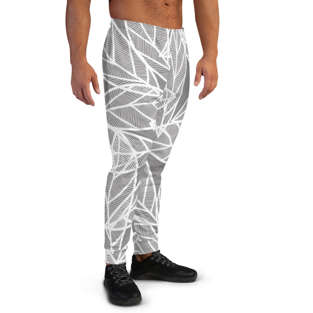 Messy White Leaves | Men's Joggers