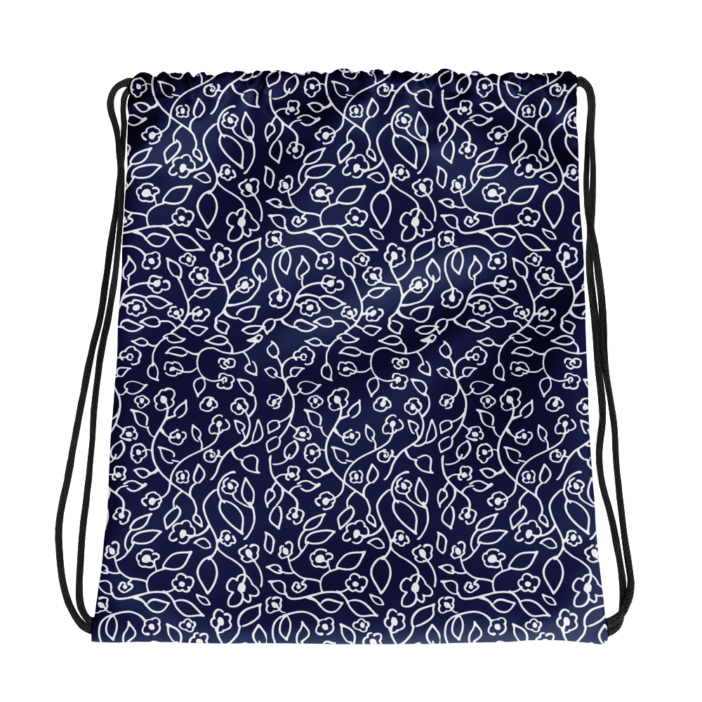 White Small Flowers | Drawstring Bag